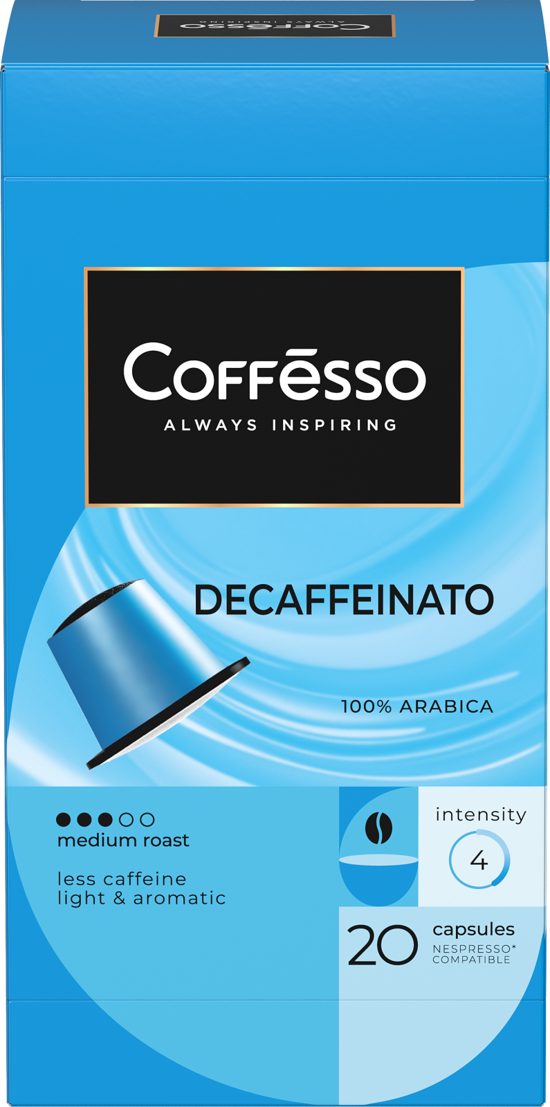 Кофе Coffesso Decaffeinato молотый 20 капсул 100г — в каталоге на сайте  сети Магнит | Краснодар