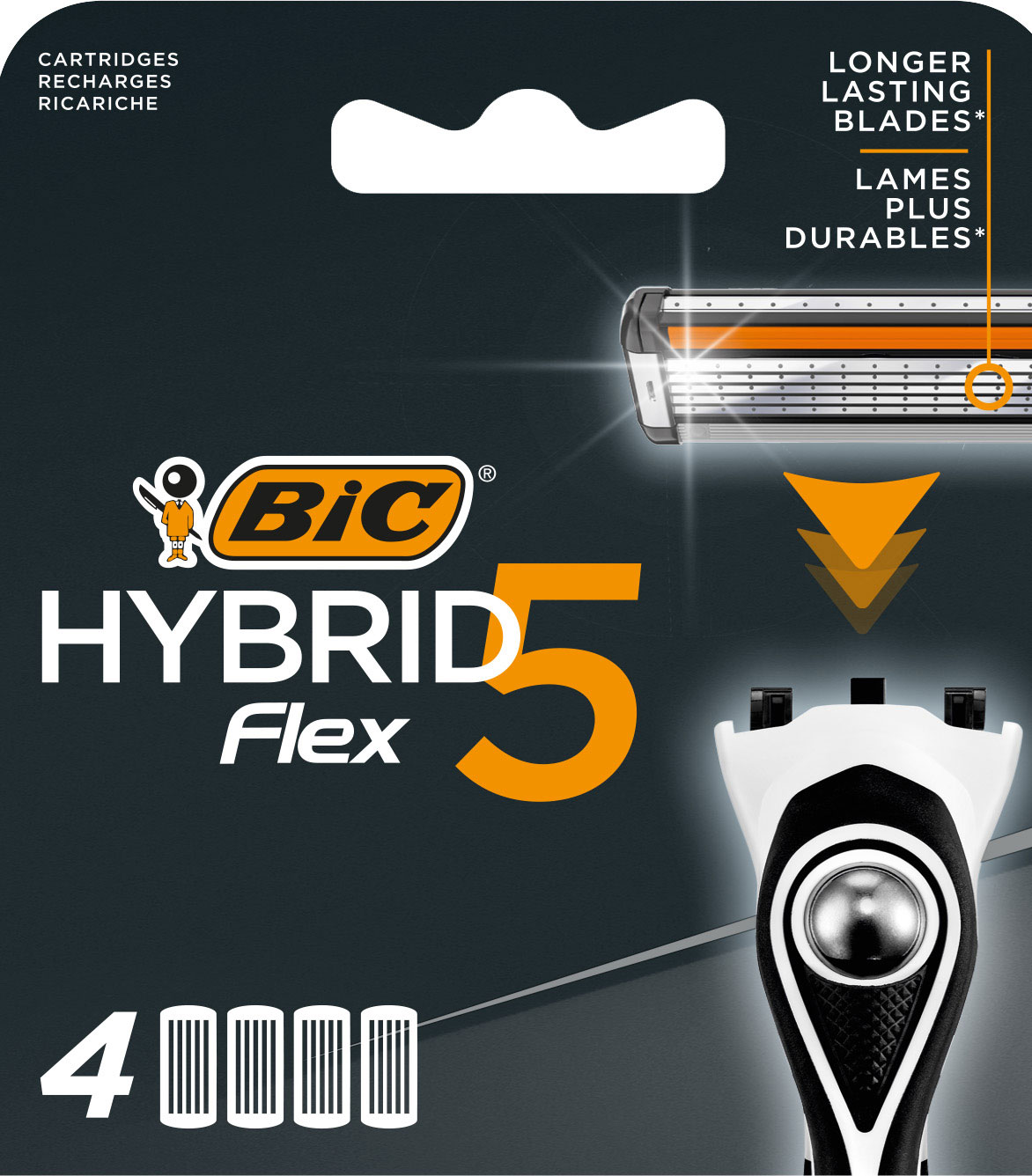 Сменные кассеты для бритья Bic Flex 5 Hybrid 4шт — в каталоге на сайте  Магнит Косметик | Краснодар