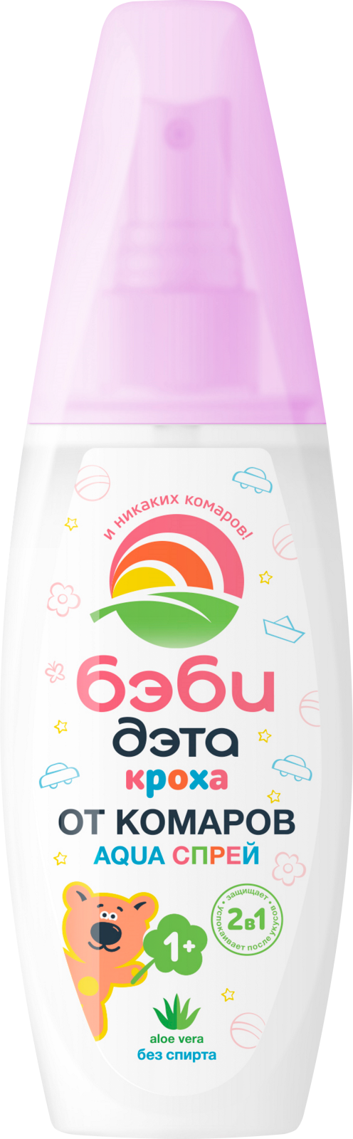 Спрей от комаров Бэби Дэта детский Аква 2в1 100мл — в каталоге на сайте  Магнит Косметик | Краснодар