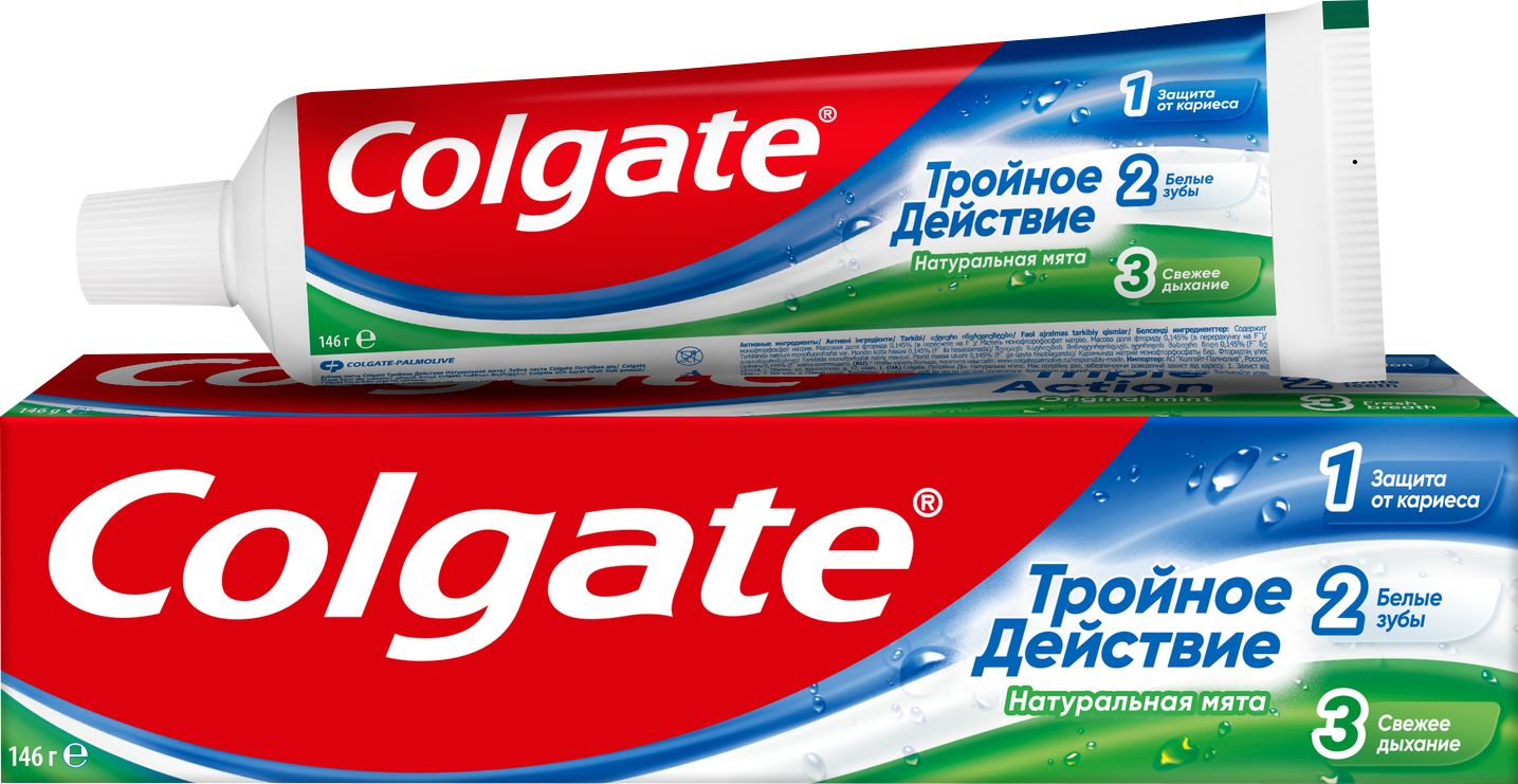 Зубная паста Colgate Тройное действие 100мл — в каталоге на сайте Магнит  Косметик | Краснодар