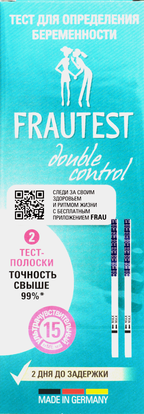 Тест для определения беременности Frautest Double Control 2шт — в каталоге  на сайте сети Магнит | Краснодар