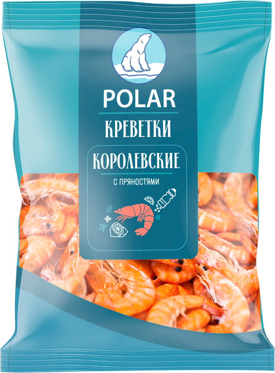 Креветки Polar Королевские 50/70 варено-мороженые с пряностями  неразделанные 400г — в каталоге на сайте сети Магнит | Краснодар