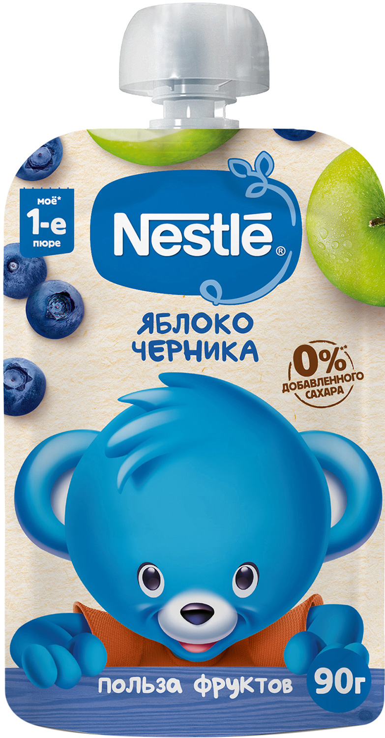 Пюре Nestle Яблоко Черника с 5 месяцев 90г — в каталоге на сайте Магнит  Косметик | Краснодар